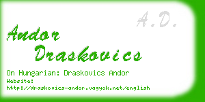 andor draskovics business card